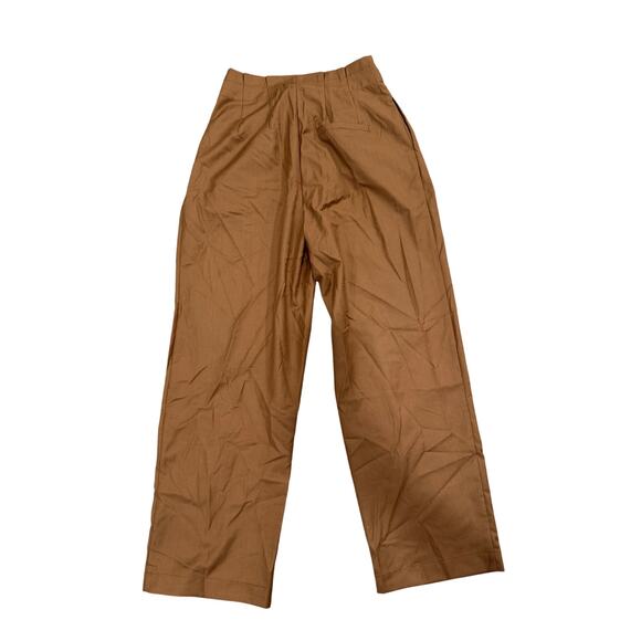 Commense Preppy Academia Brown Wide Leg Button Detail Casual Pants Small - Picture 3 of 4